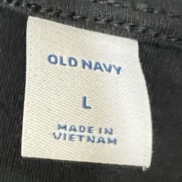 Old Navy Black Sheath Dress L Below Knee Sleeveless Cotton Tie Back NWT - Picture 3 of 14